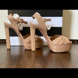 AQUAZZURA Leather crocodile printed Sandal